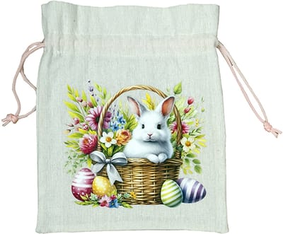 Paas Geschenkzakje – Paashaas met Eieren – Cadeauzakje Pasen – 21x25 cm