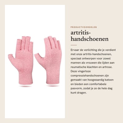 Dailygoods- Artritis-handschoenen Katoen - Compressie Handschoenen - Vingerloze Handschoenen - Halve Vingerhandschoenen - Drukhandschoenen - Geschikt voor Handomvang 13-24 cm - Compressiehandschoenen