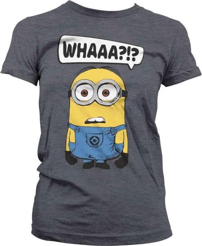 Minions Dames Tshirt -S- Whaaa?!? Grijs
