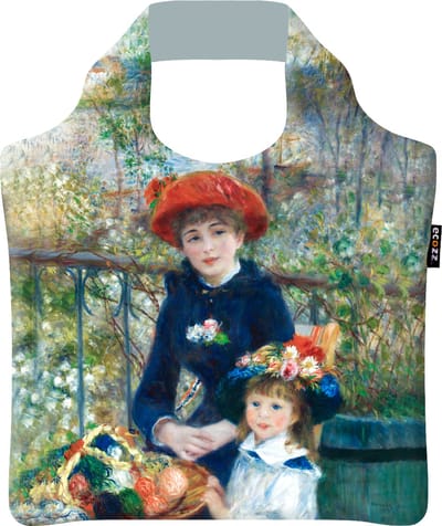 Ecozz - Pierre Auguste Renoir - Twee Zusjes - Two Sisters - 100% gerecycled (rPet) – Öko-Tex - Voorzien van rits - Afsluitbaar - Opvouwbare boodschappentas - Waterresistant – Shopper - Ecovriendelijk - Duurzaam - Ecoshopper