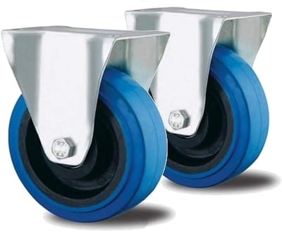 Vaste Wielen - Transportwielen Zwenkwielen - Gevoelige Goederen Verplaatsen - Zeer Goede Demping - 125 mm - Blauw