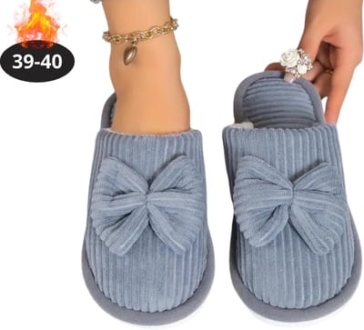 Nivard Warme Pantoffels - Sloffen - Slippers - Dames - Heren - Pluche - Maat 39-40 - Blauw