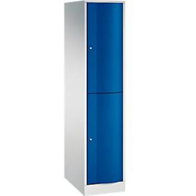 C+P Garderobekast Resisto, 1 vak, 2 vakken, B 396 x D 640 x H 1950 mm, lichtgrijs/ruwe rood