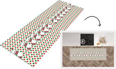 Keukenloper - Loper keuken - Kerstmis - Patroon - Vintage - 150x50 cm - Keukenloper vinyl