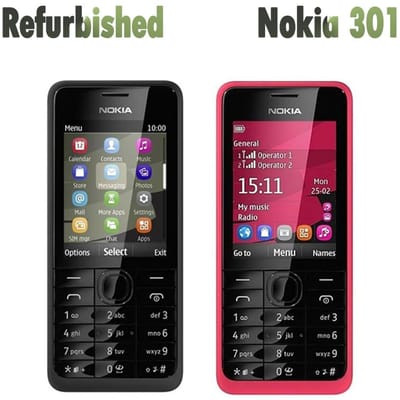 Gerenoveerde Nokia Originele Nokia 301 Dual SIM-kaarten mobiele telefoon 1 sim simple set zwart