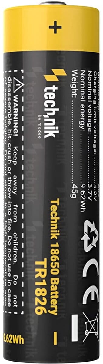 Technik oplaadbare Lithium Batterij - Li-ion - 18650 / TR1826 - 2600mAh - 3.7V