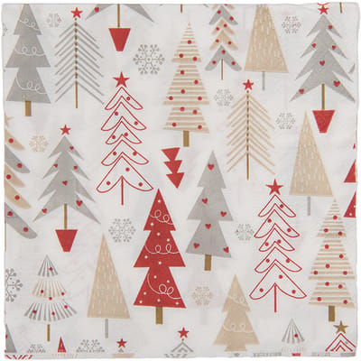 Clayre & Eef Servetten Papier Set van 20 33x33 cm Wit Papier