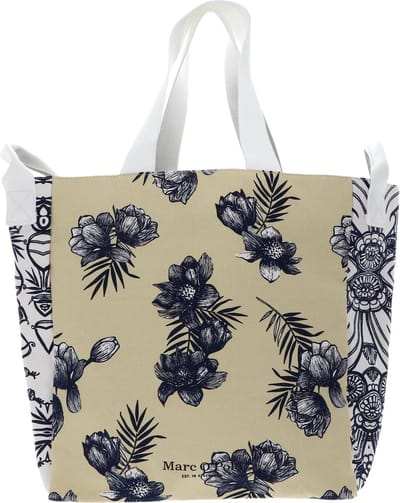 Marc O'Polo Schoudertas Mareen Shopper M13 / Vanilla Flower Geel Wit