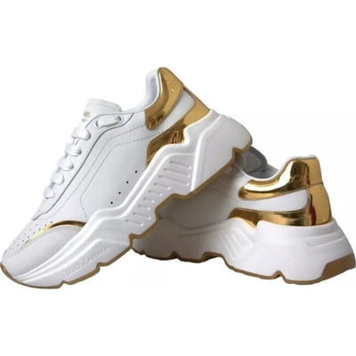 Dolce & Gabbana White Gold DAYMASTER Leren Sneakers voor Heren