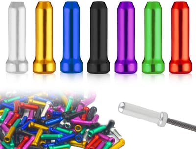 Dailygoods- Eindkappen Verpakking met 105 Stuks - Aluminiumlegering - Fietsremkabel - Fietsaccessoires - Meerdere Kleuren - Betrouwbare Keuze