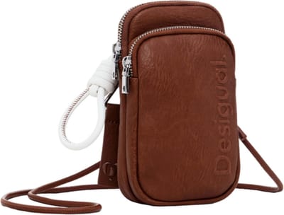 Desigual Telefoontasje Half Logo Phone Bag Leather West Lichtbruin