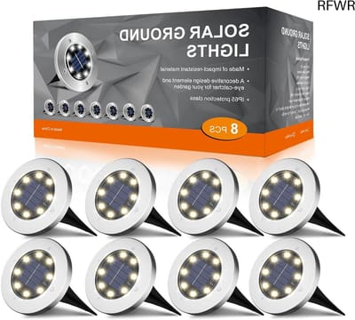 RFWR® Zonnelampen voor Buiten - Duurzame LED Grondlampen op Zonne-energie voor Tuin, Terras en Pad - 8 Stuks - Waterdicht IP65