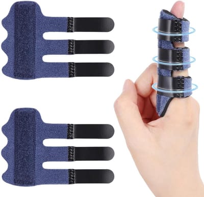 2 stuks vingerbrace, verstelbare vingerbrace voor middelvinger, wijsvinger, pink, vingersteun, vingerstabilisator met ingebouwde aluminiumband voor gebroken, verstuikte vingers
