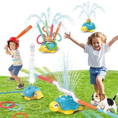 Dailygoods - 4-in-1 Water Speelgoed - Roterende Watersproeier - Schildpad - Buiten Activiteit - Speelgoed voor Kinderen - Geschikt voor 3-12 jaar