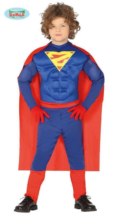 Fiestas Guirca - Kinderkostuum Gespierde Superman - 10-12 jaar - Carnavalskleding - Carnaval - carnavalskleding 2027 - Carnaval kostuum