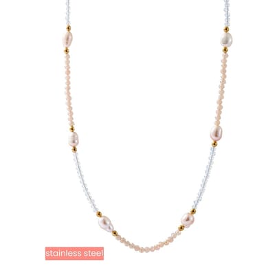 Go Dutch Label Collier pearl en beads Wit