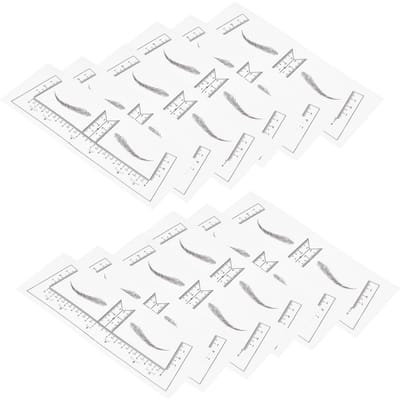 Lot de 50 pochoirs autocollants transparents pour sourcils, règle pour microblading, autocollant pour sourcils