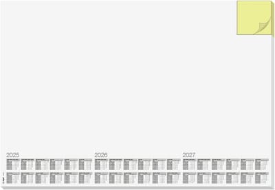 Bureau-onderlegger met notitieblok - Afteurbare planner - Bureau organiseren - 3-jaars kalender - Formaat A2 - Met notitieblok