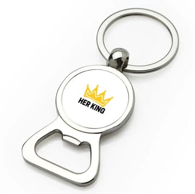 Akyol - her king flesopener - Koning - iemand die zich voelt als een koning - valentijnsdag - verjaardag - cadeautje voor vriendje - kado - geschenk - 9 bij 3 cm