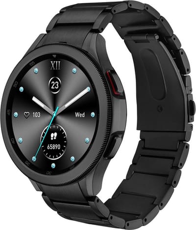 Titanium bandje - geschikt voor Samsung Galaxy Watch 7 / Watch FE / Watch 6 / Watch 6 Classic / Watch 5 / Watch 5 Pro / Watch 4 / Watch 4 Classic - zwart
