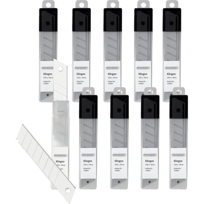 Reserve mesjes set van 10 voor tapijtmes 18mm 100 stuks