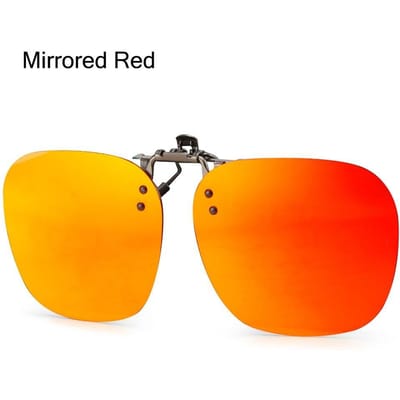 Gepolariseerd UV-bescherming Lichtgewicht Comfortabel Duurzaam Hoge Kwaliteit Legering Metaal Randloos Rx Zonnebril Clip-On Flip-up orange