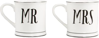 KOFFIE MOK MR EN MRS SET | WIT/ZWART | MONOCHROME | SASS & BELLE