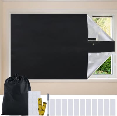 Dailygoods- Verduisteringsgordijn 300 x 145 cm - Verduisterend - Zonder boren - Draagbaar - Oxford-stof - Warmte-isolatielaag - Rolgordijn