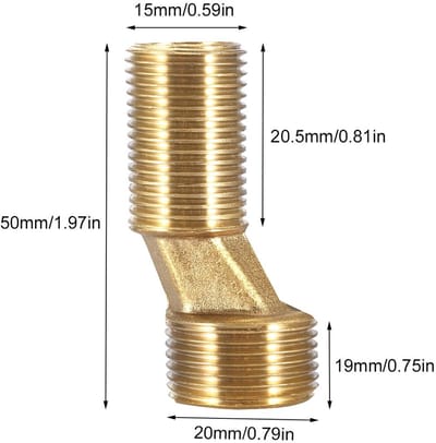 Dailygoods- Slangfitting Zeshoekig - 3/4"/1/2" NPT - Messing - Corrosiebestendig - Duurzaam - Eenvoudige installatie - Slangkoppeling