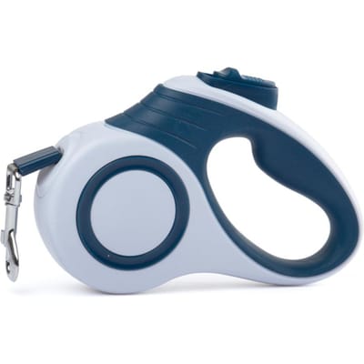 Intrekbaar LED Hondenriem - Automatisch Vergrendelende Veiligheidskabel Voor Kleine/Middelgrote Honden - Lichtgevend in het Donker Huisdier Wandelriem Voor Poedels & Puppy's (Dark Blue,3 meters) donkerblauwe kleur