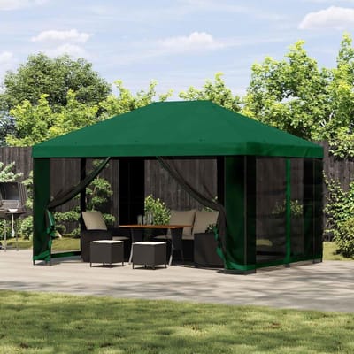 Tuinpaviljoen Groen - Feesttent Partytent - Buitenfeesten Organiseren - Waterdicht UV-bescherming - 400 x 300 cm - Groen