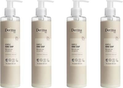 Derma Eco Vloeibare Handzeep - Hypoallergeen - Parfumvrij - Zacht voor Gevoelige Huid - Hypoallergeen - 4 x 250 ml
