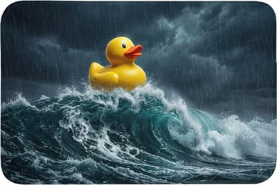 Badmat 90x60 cm - Antislip - Storm - Badeend - Golven - Badmatten voor badkamer - Badkamermat - Douchemat - Badkamer mat