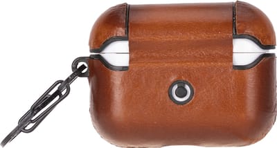 Charmant Style - Airpodshoesje leer - Airpods case -Airpods hoesje leer- Leren hoesje geschikt voor Apple Airpods Pro 2 en 1 - Leren - Beschermend Hoesje- Burned Cognac