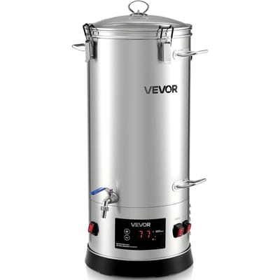 Système de brassage électrique, Cuve de brassage de 8 gallons/30 L, Brasseur de bière maison, Corps en acier inoxydable 304, Dispositif d'empâtage et d'ébullition avec cuve intérieure intégrée et renforcé