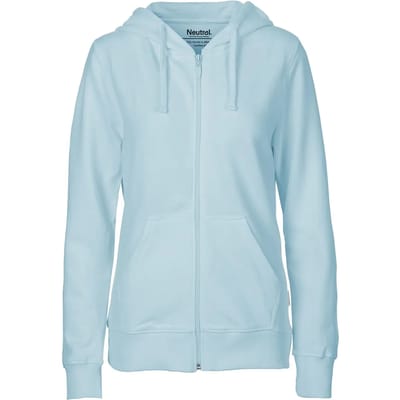 Fairtrade Ladies Zip Hoodie met capuchon Light Blue - XS
