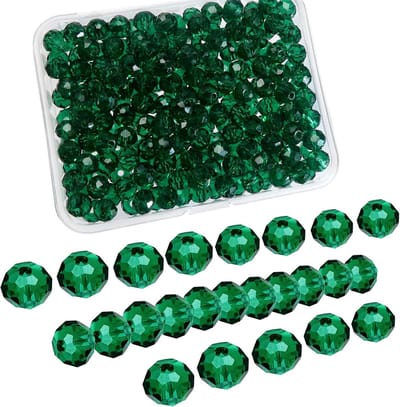 Kralen, geslepen, kristal, groen, rond, 6 mm, losse kristallen kralen voor het maken van sieraden, doe-het-zelf armbanden, halskettingen, handwerk