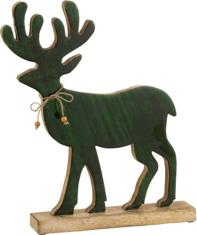 J-Line figuur Rendier - hout - groen - large