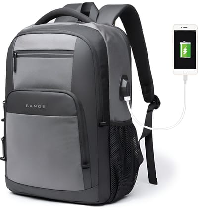CarryQuest® - Waterdichte Zakelijke Rugzak - 20-35L - Luchtkussenriem - Laptopvak 15.6" - Laptop Rugzak - Grijs