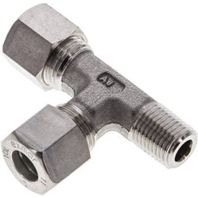 10L & R1/4'' RVS L-vorm Knelfitting Buitendraad 315bar ISO 8434-1