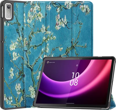 Hoesje - Geschikt voor Lenovo Tab P11 (2e / 2nd Generatie) - Dun & Stevig - Hardcover Book Case - Trifold Bookcase Hoes - Hard Cover - Tablethoes - Bloesem