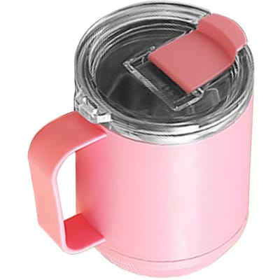 Koffiemok 460ml 304 Roestvrijstalen Binnenkant Lekdicht Elegant Draagbare Mok voor Buitenactiviteiten roze
