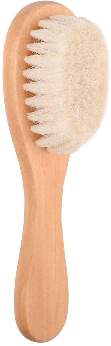 Dailygoods- Baby Haarborstel Houten Handvat - Baby Borstel en Kam - Antistatisch - Zachte Borstelharen - Baby Hoofd Massage Tool - 15 x 4 x 3 cm - Babyborstel