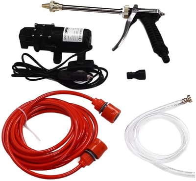 Allecto - Draagbare Hogedrukreiniger - Elektrisch - Krachtige reiniging - 12V 100W - Voor auto en tuin - Ideaal voor fietsen - Geschikt voor versch...