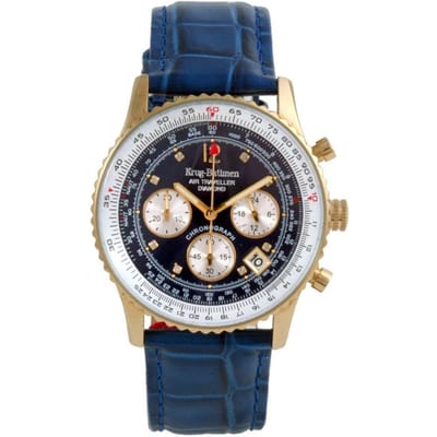 Krug Baumen Air Traveller Diamond 400207DS Heren Horloge 40mm 3 ATM