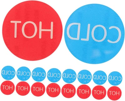 Water Temperatuur Stickers - Warm Koud Indicatoren - Badkamer Organisatie - Zelfklevend Ontwerp - 15 Paren - Multicolor