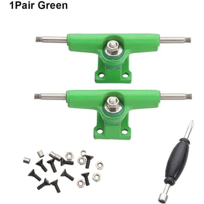 1 Paire Nouvelle Avec Écrous Truck de Fingerboard Boulons de Truck Jouet Hobby Collectionneurs Roulement Supports de Deck 32mm Pièces de Mini Finger Skateboard vert