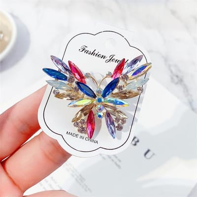 Mode Legering Kristal Glas Broche Broche Met Strass Boeket High-End Broche Accessoires gray