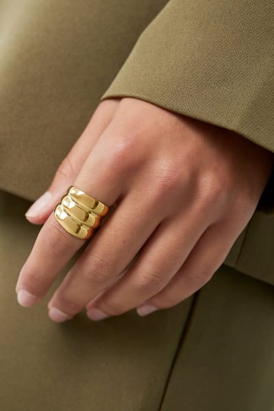 Three in a row ring - Goudkleur