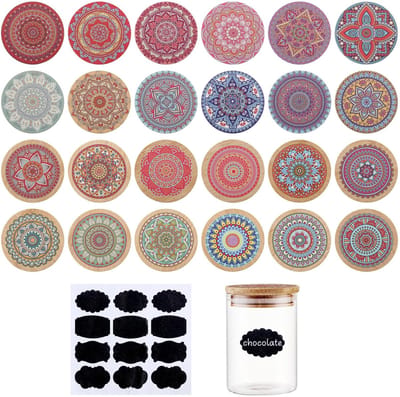 Allecto - Herbruikbare Bamboe Lids - Mandala Patroon - Duurzaam en